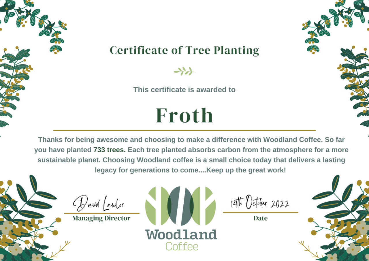 Woodland Coffee Tree certificates on their way! :) | Woodland Coffee